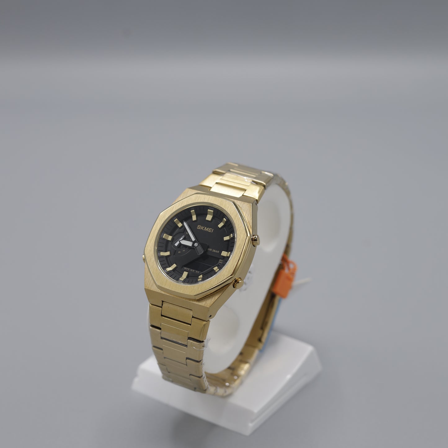 SKMEI Gold Plated Luxury Analog-Digital Watch