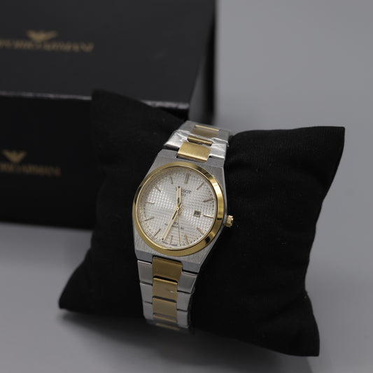 Tissot PRX Classic Two-Tone Men's Dress Watch with White Dial