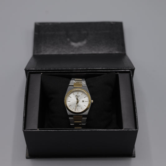 Tissot PRX Classic Two-Tone Men's Dress Watch with White Dial