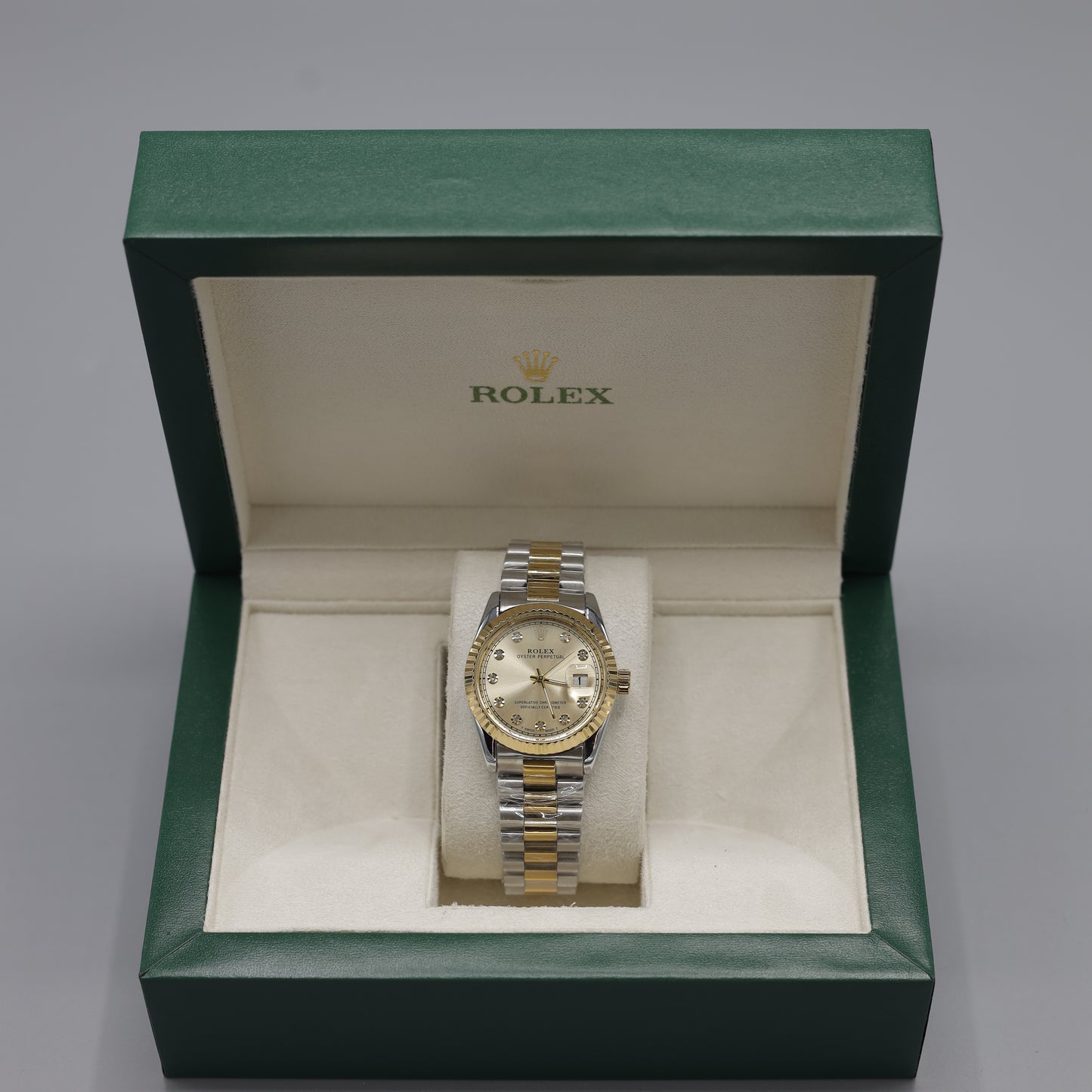 Rolex Oyster Perpetual Datejust - Gold & Silver with Diamond Markers