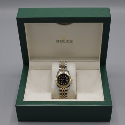 Women's Rolex Datejust Gold & Steel Fluted Bezel Diamond Watch