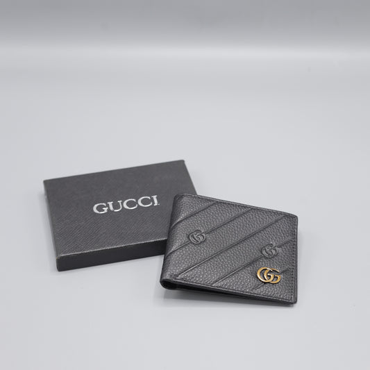 Gucci Black Leather Bifold Wallet β GG Logo Design