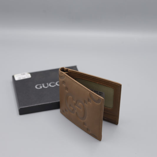 Gucci Tan Leather Bifold Wallet β Embossed GG Logo