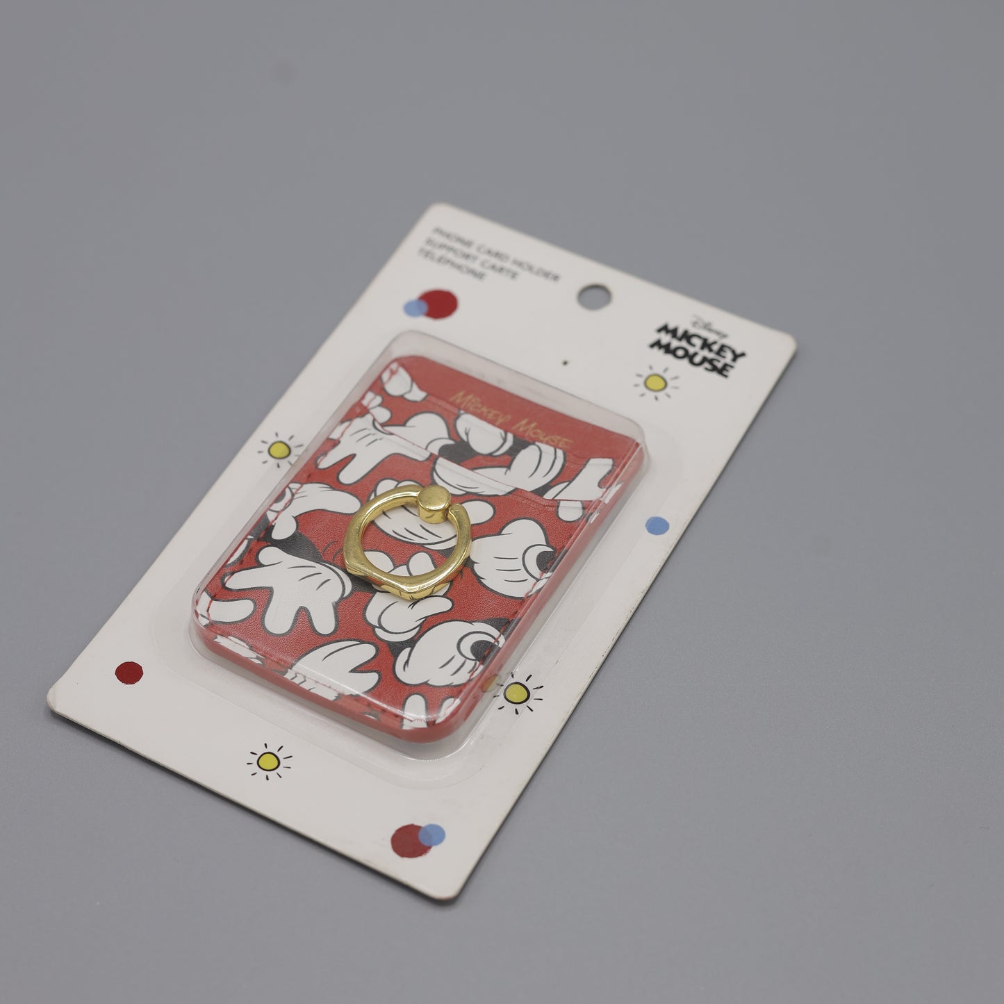 Mickey Mouse Collection Stick-on Phone Card Holder with Ring Grip