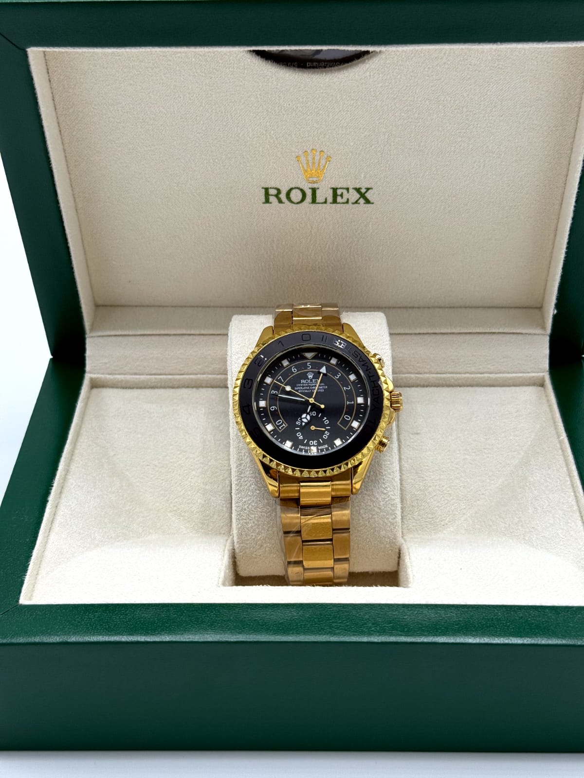 Rolex Yacht-Master Gold and Black Dial Automatic Watch