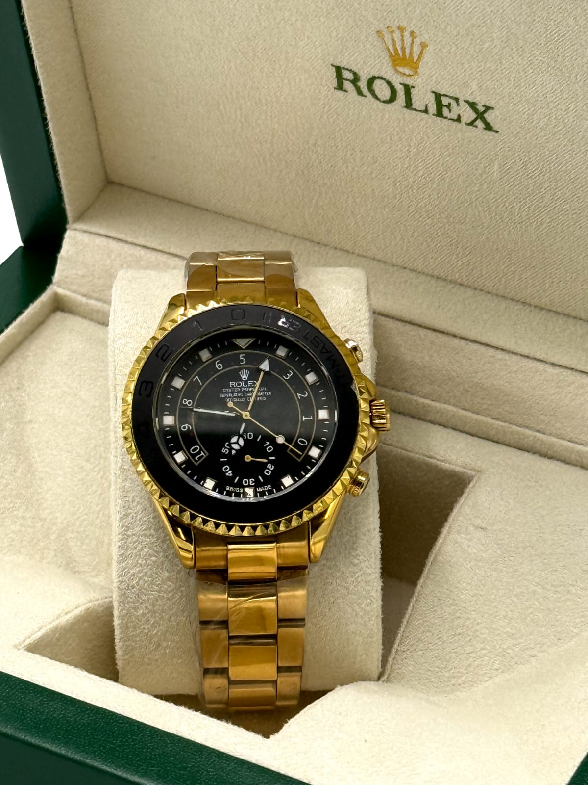 Rolex Yacht-Master Gold and Black Dial Automatic Watch