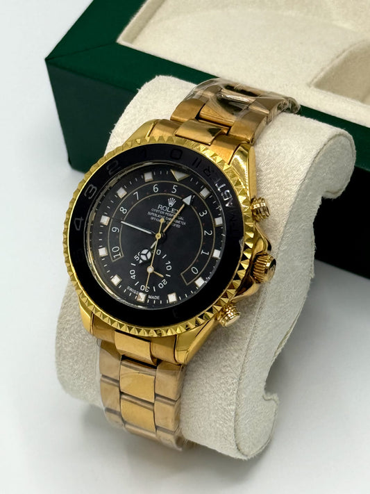Rolex Yacht-Master Gold and Black Dial Automatic Watch