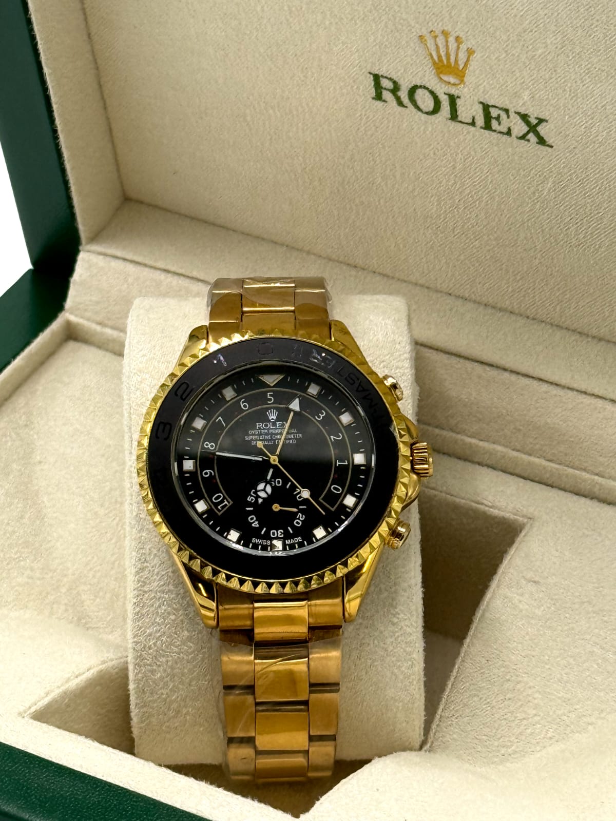 Rolex Yacht-Master Gold and Black Dial Automatic Watch