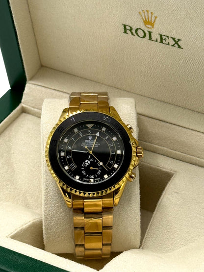 Rolex Yacht-Master Gold and Black Dial Automatic Watch