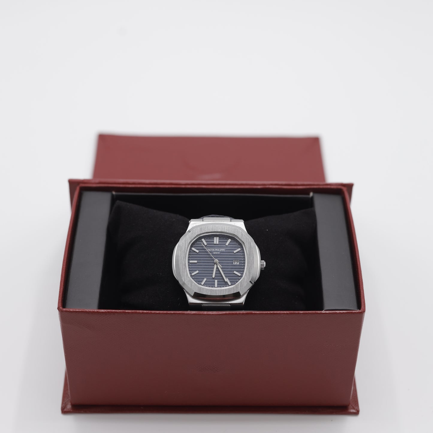 Patek Philippe Nautilus Style Watch - Classic Blue Dial & Leather Strap
