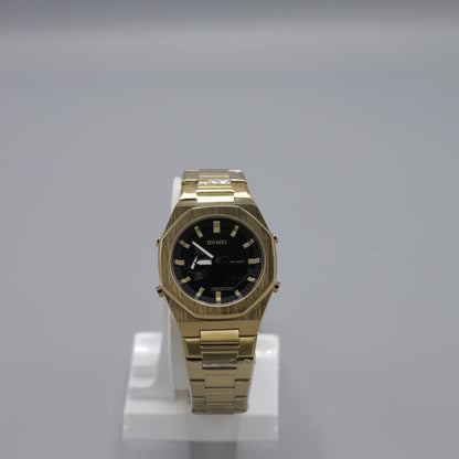 SKMEI Gold Plated Luxury Analog-Digital Watch
