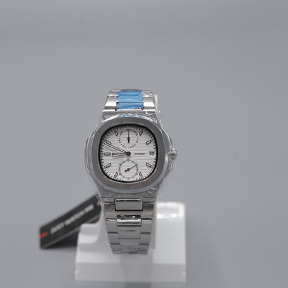 SKMEI Sliver Plated Luxury Analog-Digital Watch