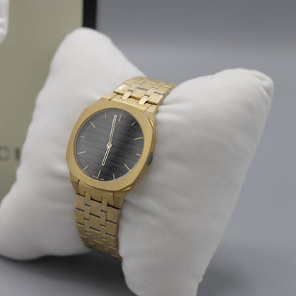 Gucci Gold-Tone Watch with Black Dial
