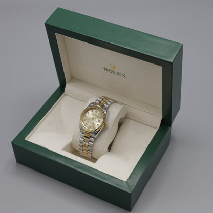 Rolex Oyster Perpetual Datejust - Gold & Silver with Diamond Markers
