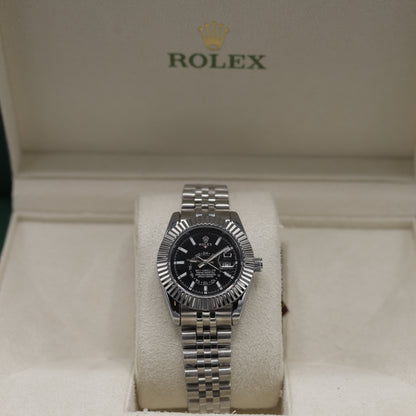 Rolex Sky-Dweller White Rolesor Black Dial Jubilee Bracelet