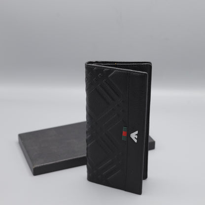 Men's Black Textured Bifold Wallet