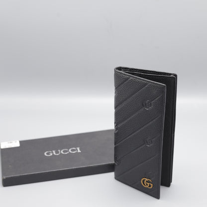 Gucci Interlocking G Long Wallet in Black Leather