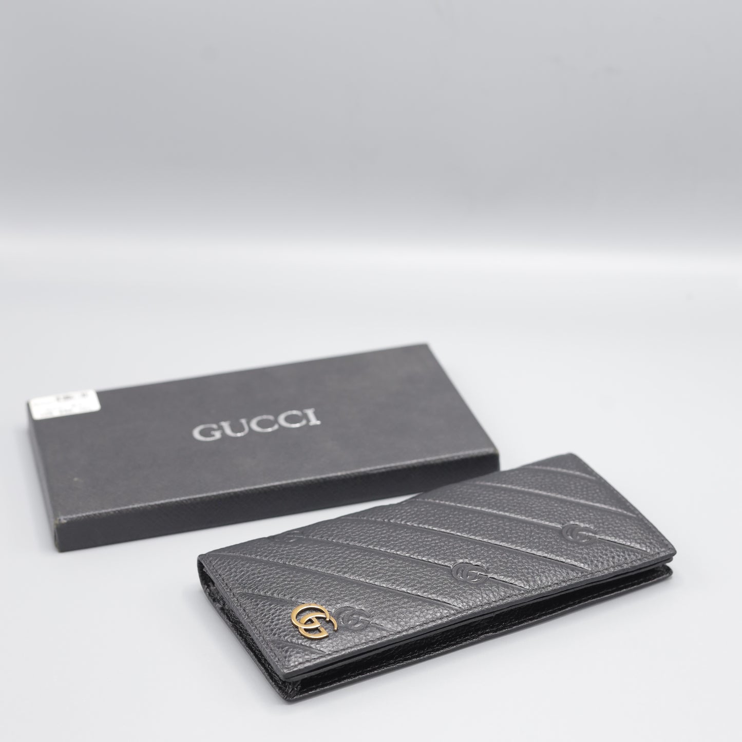 Gucci Interlocking G Long Wallet in Black Leather