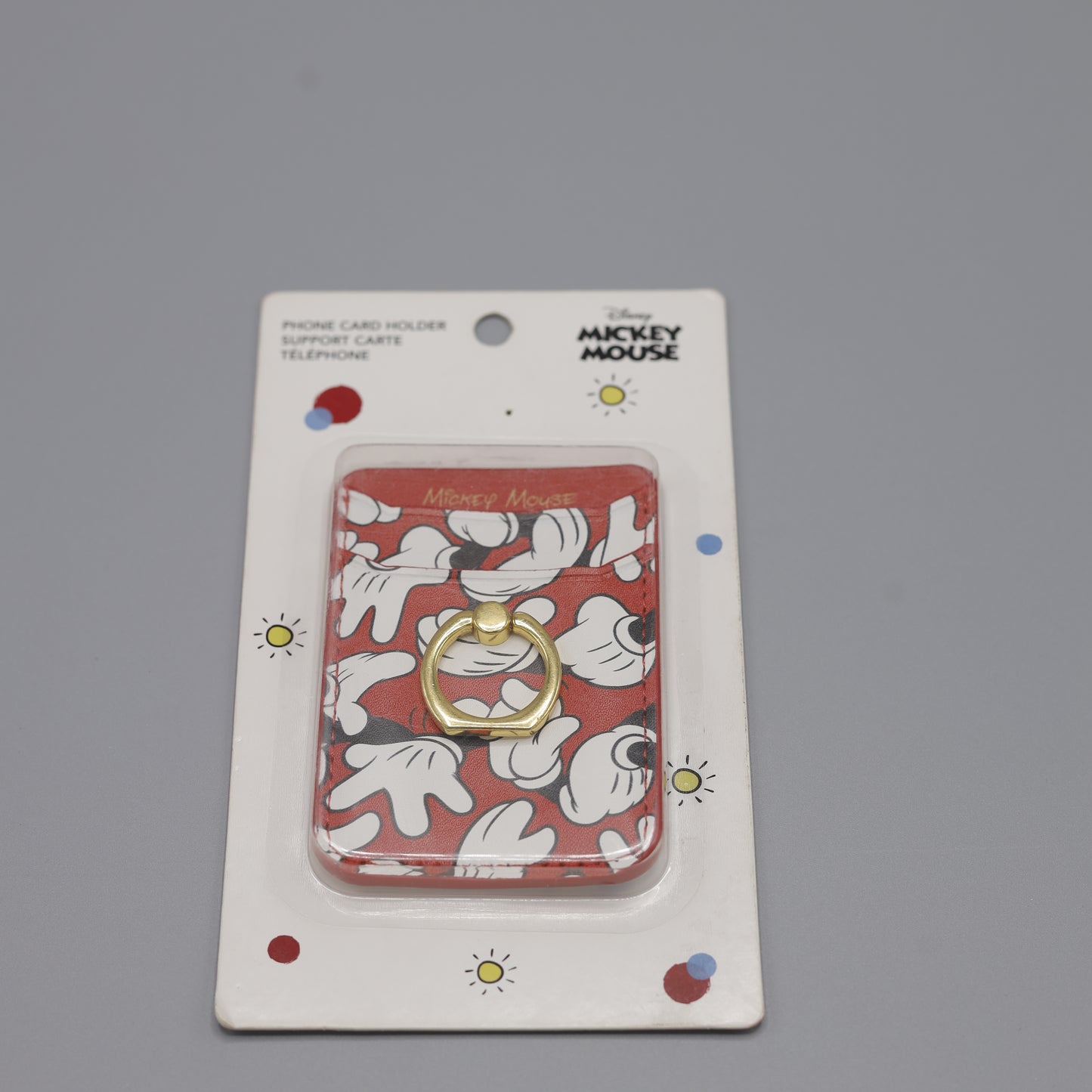 Mickey Mouse Collection Stick-on Phone Card Holder with Ring Grip