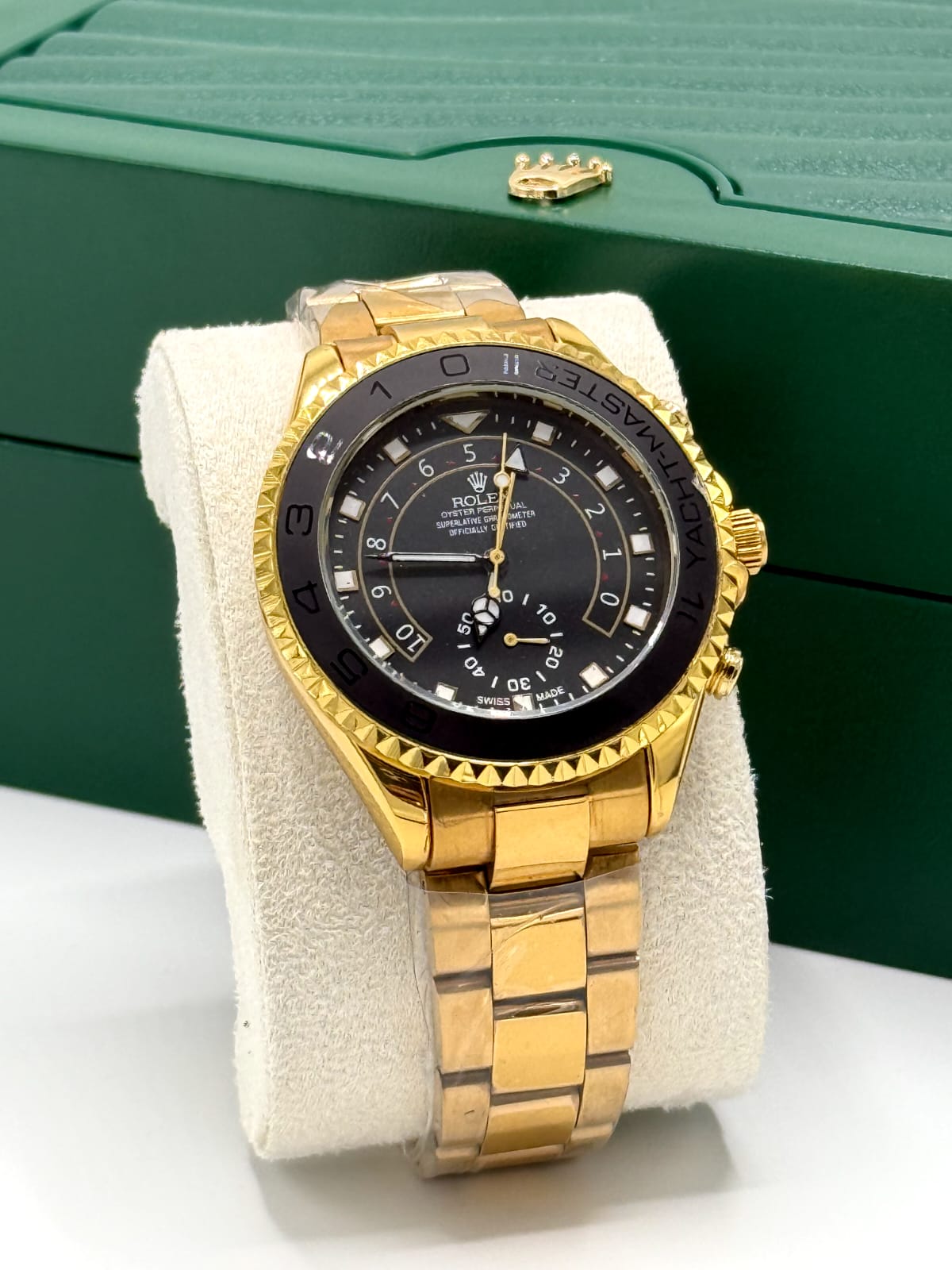 Rolex Yacht-Master Gold and Black Dial Automatic Watch