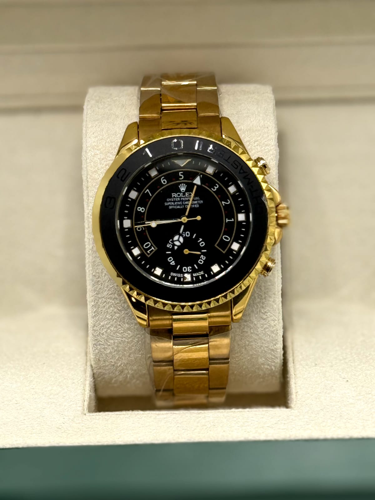 Rolex Yacht-Master Gold and Black Dial Automatic Watch