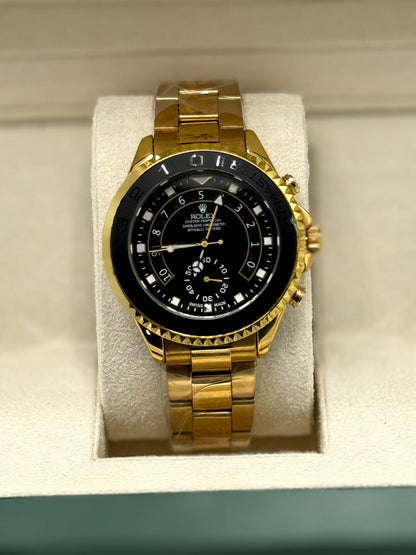 Rolex Yacht-Master Gold and Black Dial Automatic Watch